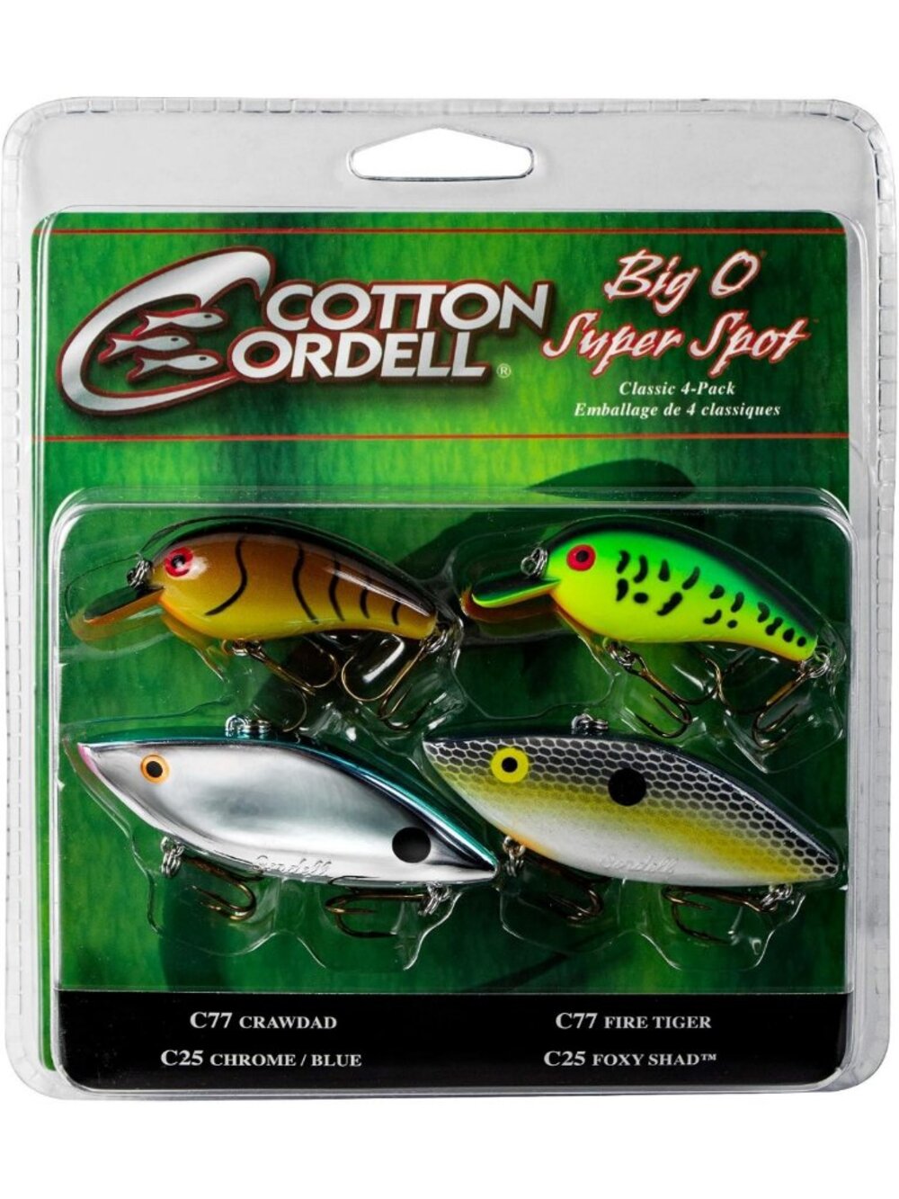 Classic 4-Pack Crankbait Fishing Lures - Big O & Super Spot, Perfect for Anglers